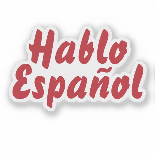 Sticker Hablo Español Je parle espagnol Rouge typographiqu (Devant)