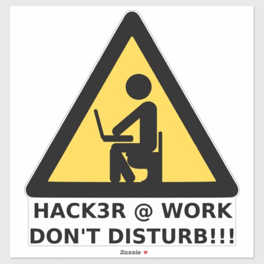 Sticker Hacker au travail (Feuille)