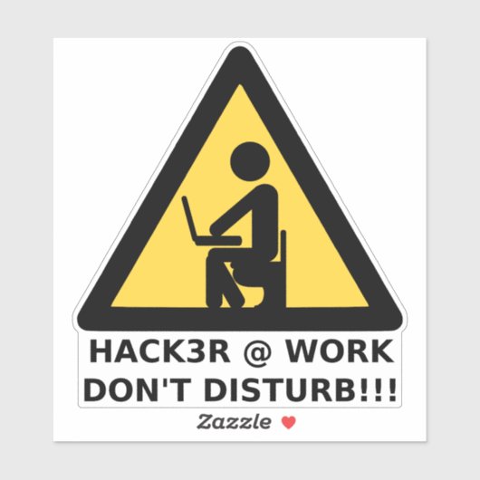 Sticker Hacker au travail (Feuille)
