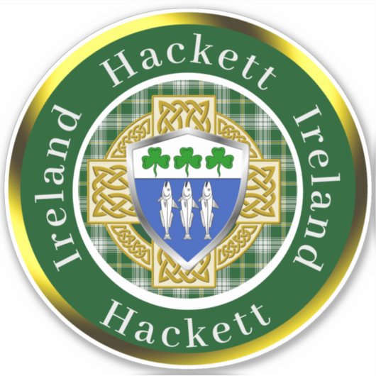 Sticker Hackett Shield & Celtic Cross Personnalisé (Devant)