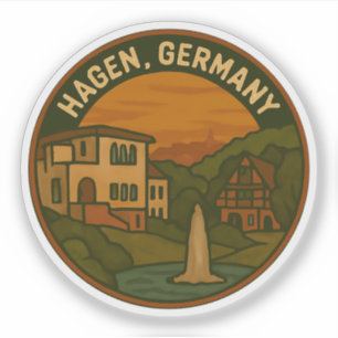 Sticker Hagen Allemagne Paysage Urbain Art