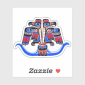 Sticker Haida Thunderbird Amérindienne de la côte nord-oue (Feuille)