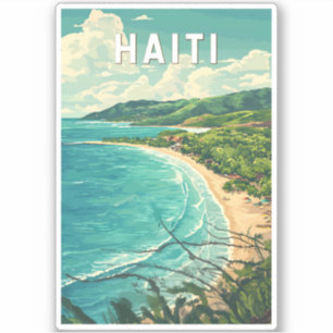 Sticker Haïti Illustration Voyage Art Vintage