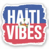 Sticker Haïti Vibes | Drapeau haïtien graphique (Recto)