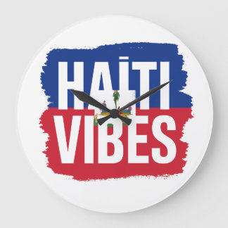 Sticker Haïti Vibes | Grafische Haïtiaanse vlag Grote Klok