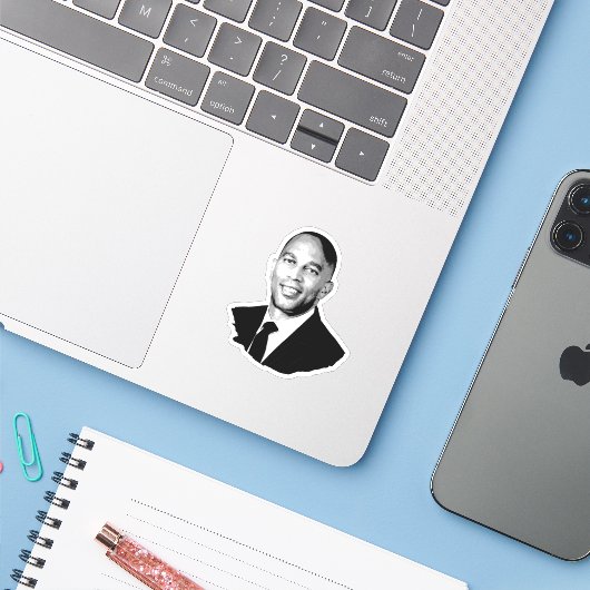 Sticker Hakeem Jeffries (Ordinateur portable avec iPhone)