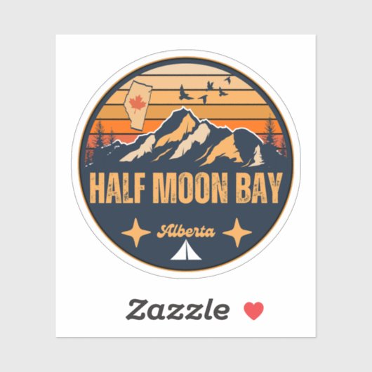 Sticker Half Moon Bay, Alberta (Feuille)