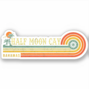 Sticker Half Moon Cay Bahamas Retro Vintage Vacances 60s