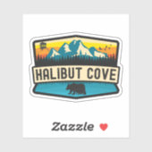 Sticker Halibut Cove, Alaska (Feuille)