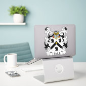 Sticker Hall Family Crest (Ordinateur portable sur le bureau)