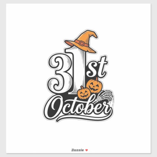 Sticker Halloween 31 octobre typographie conception de t-s (Feuille)
