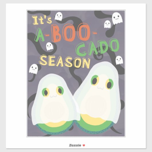 Sticker Halloween A-BOO-Cado Éffrayant Cute Avocado Ghosts (Feuille)