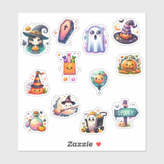 Sticker Halloween adorable (Feuille)