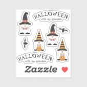 Sticker Halloween Avec Mes Gnomes Violet Orange (Feuille)