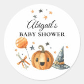 Sticker Halloween Baby shower Little Boo est due (Devant)