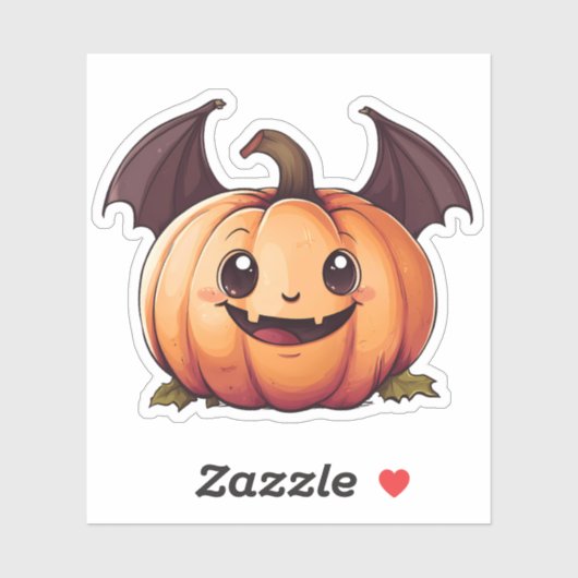 Sticker Halloween Bat Jack-o-Lantern (Feuille)