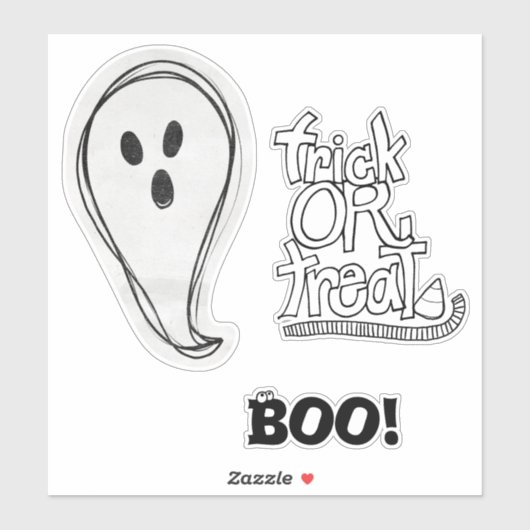Sticker Halloween Boo Ghost (Feuille)