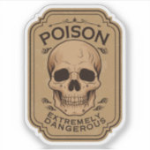 Sticker Halloween Bouteille de poison extrêmement dangereu (Devant)
