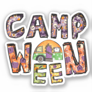 Sticker Halloween Camping Jeu de mots