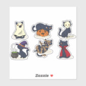 STICKER HALLOWEEN CAT POSE UN JEU DE VECTEURS (Feuille)