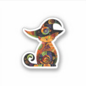 Sticker Halloween/Chat/Magique/Coloré/abstrait (Devant)