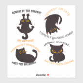 Sticker Halloween chat noir (Feuille)
