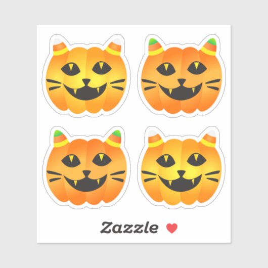 Sticker Halloween Chat-o'-Lanterne (Feuille)