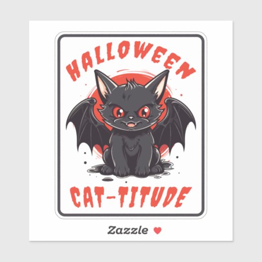 STICKER HALLOWEEN CHAT TITUDE CHAT (Feuille)