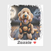 Sticker Halloween chien Goldendoodle (Feuille)