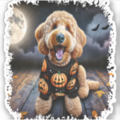 Sticker Halloween chien Goldendoodle (Devant)