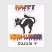 Sticker Halloween Citrouille de Chat Noir (Feuille)