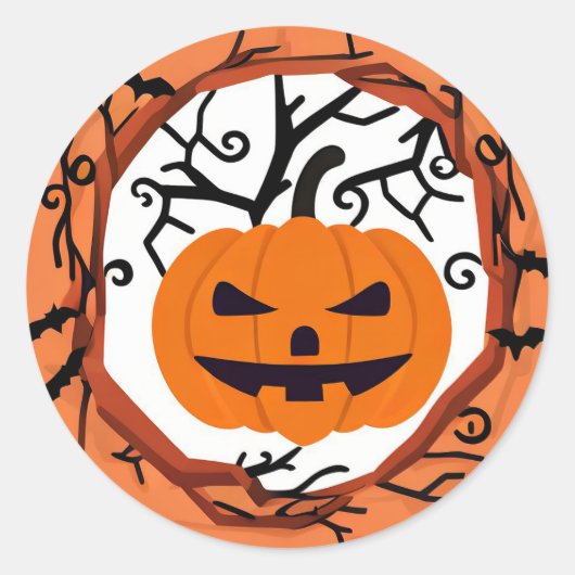 Sticker Halloween Citrouille effrayant (Devant)