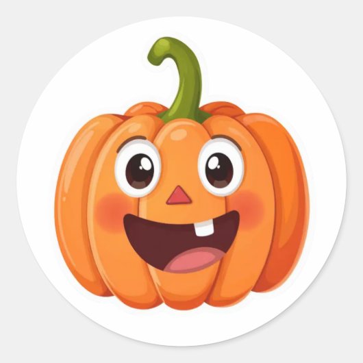Sticker Halloween Citrouille mignon et souriant (Devant)