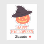 Sticker Halloween Citrouille rétros "Happy" - Vint (Feuille)