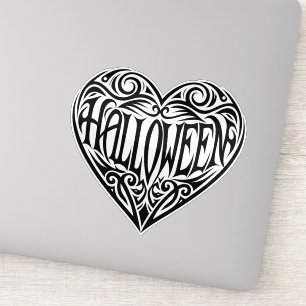 Sticker Halloween cœur, Cœur noir, Vacances