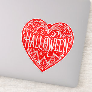 Sticker Halloween Cœur, Cœur Rouge en Forme, Vacances
