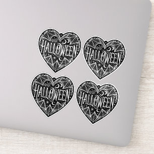 Sticker Halloween cœur, forme de cœur noir, vacances