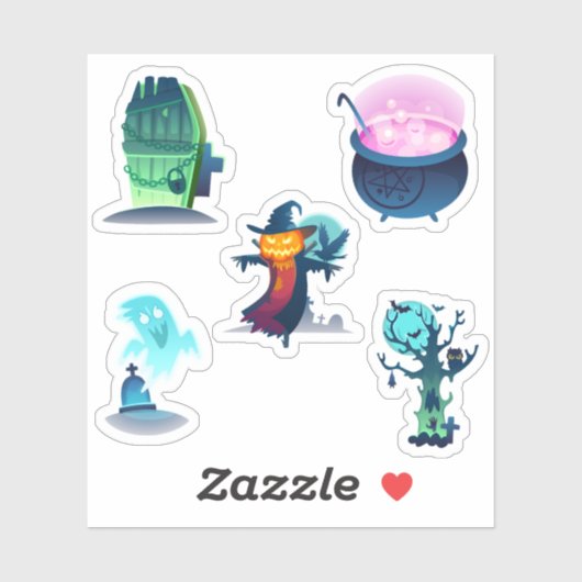 Sticker Halloween Conception de la fête à thème (Feuille)