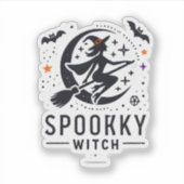 Sticker Halloween Conception de sorcière Éffrayante - Vol (Devant)