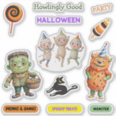 Sticker Halloween Costume Party Monstres éffrayant fun Dan (Devant)