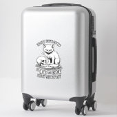 Sticker Halloween Crâne de chat facilement distrait Funny (Sur valise)