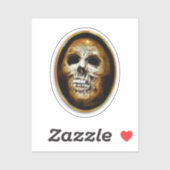 Sticker Halloween crâne déplaisant (Feuille)