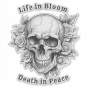 Sticker Halloween crâne floral (Devant)