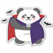 Sticker Halloween Cute Baby Panda Dracula Vampire (Devant)