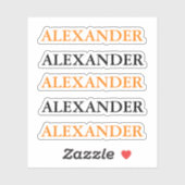 Sticker Halloween Cute Custom Kids Nom pour l'école Orange (Feuille)