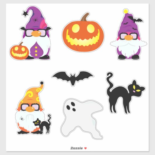 Sticker Halloween Cute Gnome (Feuille)