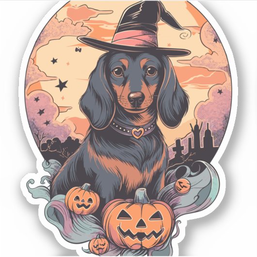 Sticker Halloween Dachshund (Devant)