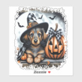 Sticker Halloween Dachshund Chien (Feuille)