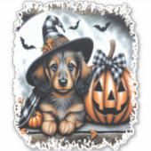 Sticker Halloween Dachshund Chien (Devant)
