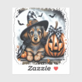 Sticker Halloween Dachshund Chien (Feuille)
